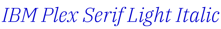 IBM Plex Serif Light Italic police de caractère